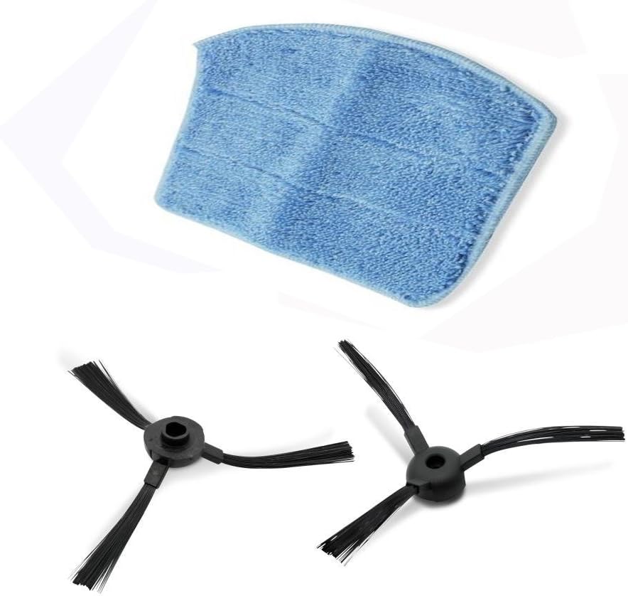 Aidbot Robotic Vacuum Cleaner Side Brushes and Mop Cloth Sweep Mop Cleaning Floor Sweeping Moping Side Brushes and Mop Cloth for Aidbot Robotic Vacuum