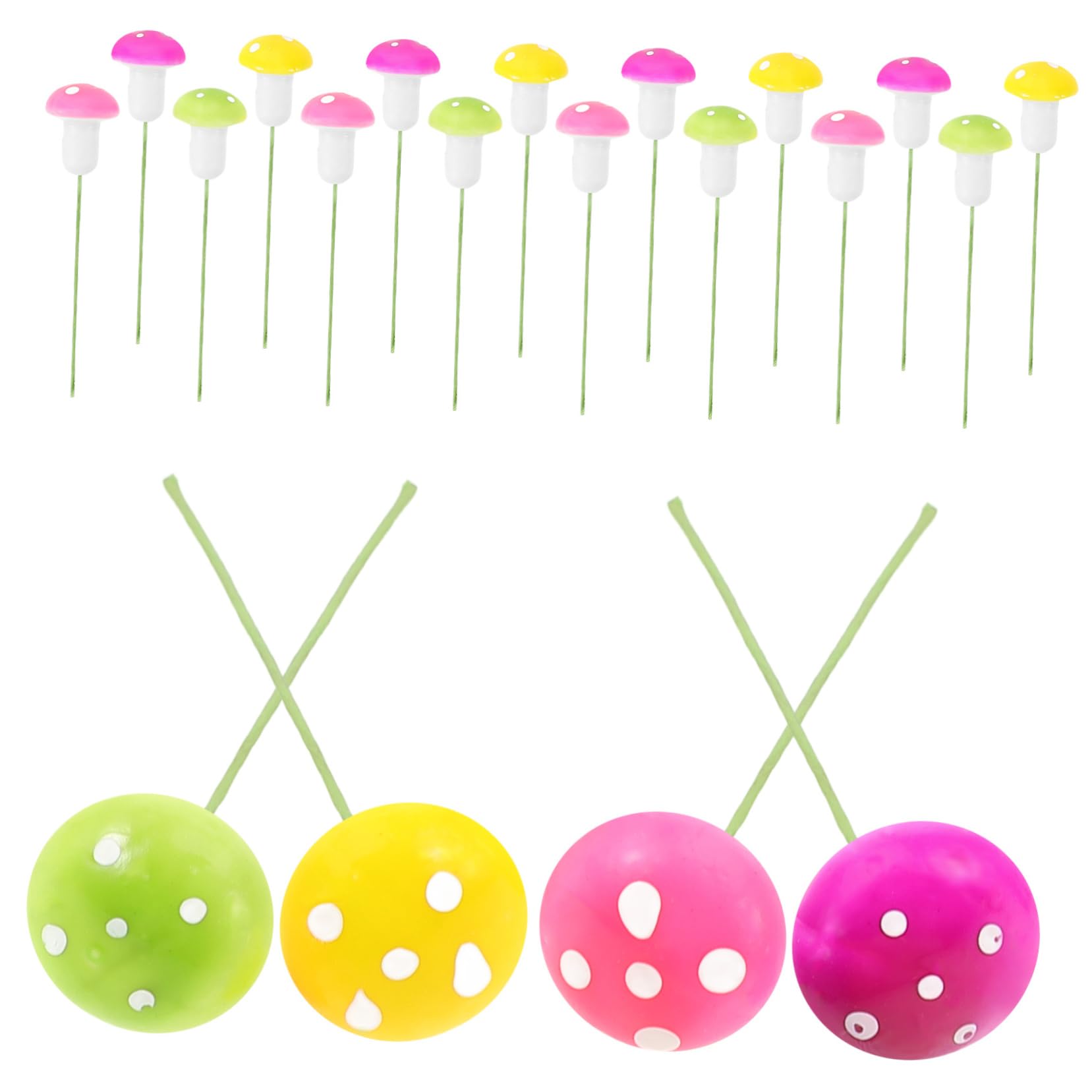 VOSAREA 60pcs Mini Foam Mushroom Miniature Fairy Garden Ornament Pots Bonsai Micro Landscape Color Mushroom Decor Mixed Color