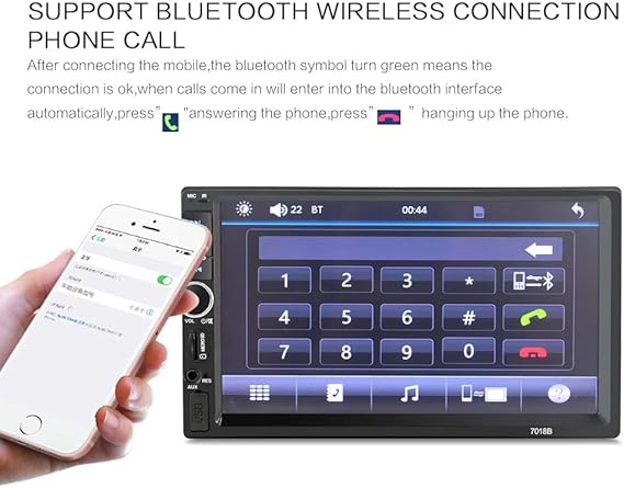 2 Din Mp5 Player Auto Multimedia Mit Aux Usb Sd Tf Karte Fm Summdey Android Ios Mirror Link Kapazitiver Touchscreen 17 8 Cm 12 Led Ruckfahrkamera 7 Zoll Lenkradfernbedienung Auto Motorrad Armaturenbrett Einbau Videogerate