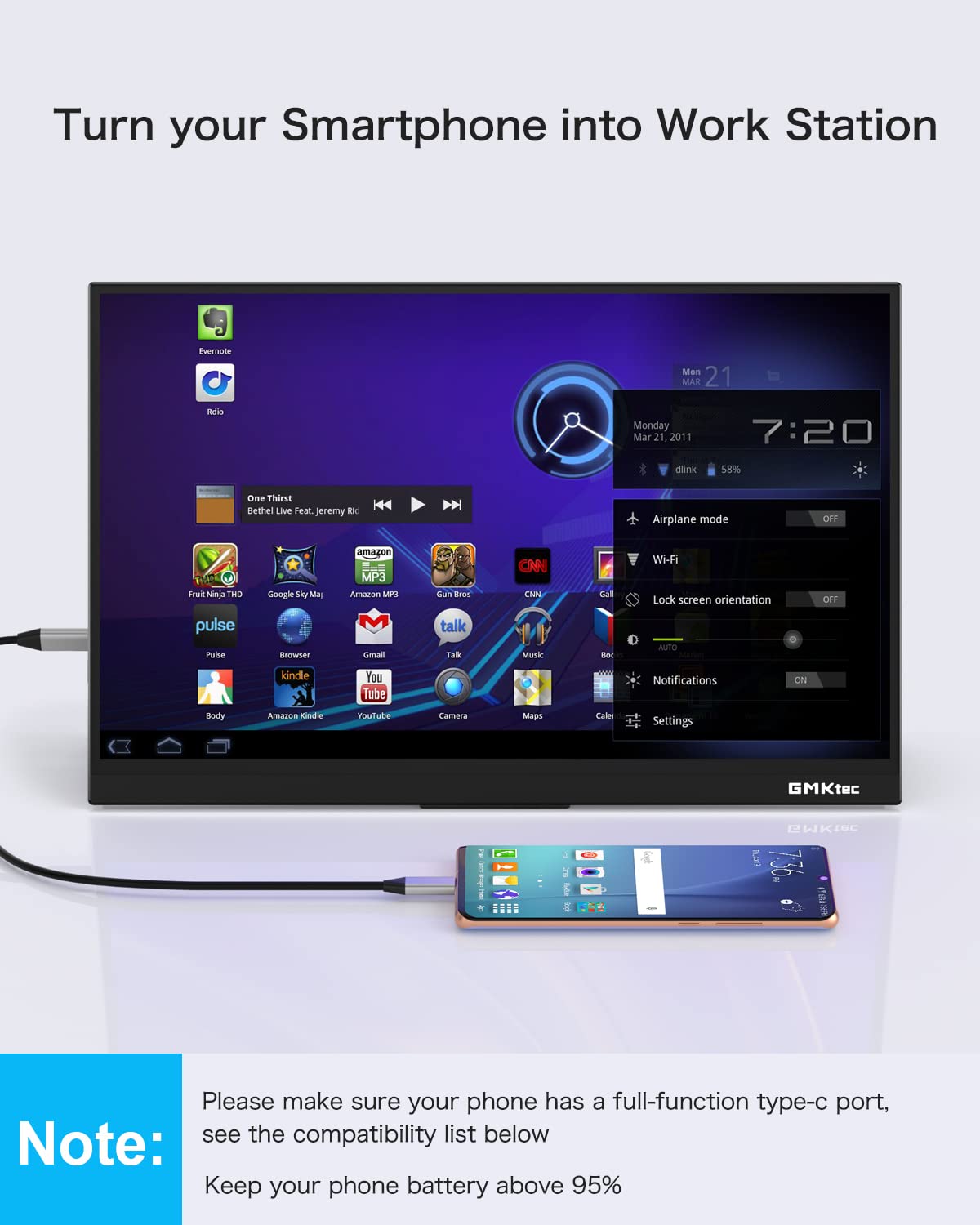 Mua gmk 4K Touchscreen Portable Monitor, 14 Inch IPS Gaming Monitor ...