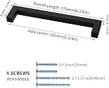 LONTAN 5 Pack Black Kitchen Cupboard Handles 160mm Center 172mm view 2