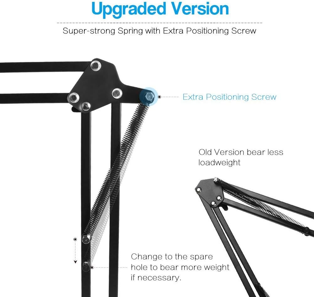 InnoGear Adjustable Mic Stand for Blue Snowball and Blue Snowball iCE Suspension Boom Scissor Arm Stand with Microphone Windscreen and Dual Layered Mic Pop Filter, Max Load 1.5 KG: Musical Instruments