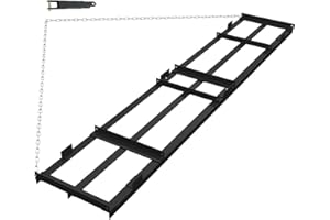 TackView 6 FT Heavy-Duty Drag Harrow Driveway Grader, 55 LB Tow-Behind Lawn Leveler & Landscape Rake for Gravel Driveway, Gar