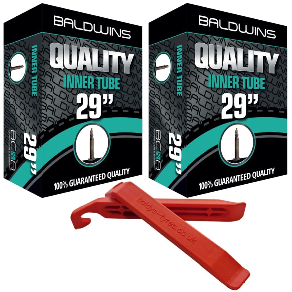 Baldwins Bike Inner Tube 29 x 2.20 to 2.40 Presta Valve & BALDY'S TYRE LEVER (Pack of 2)