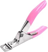 TRIXES Pink Nail Clippers for False Acrylic Gel Nails Tip Cutter Trimmer view 2