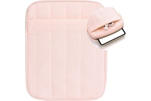 COOTHINE Puffy Sleeve Pouch for 6.8-7 Inch Kindle/eReader/eBook/mini iPad Travel Case with Exterior Pocket Bag (Puffy Pink)