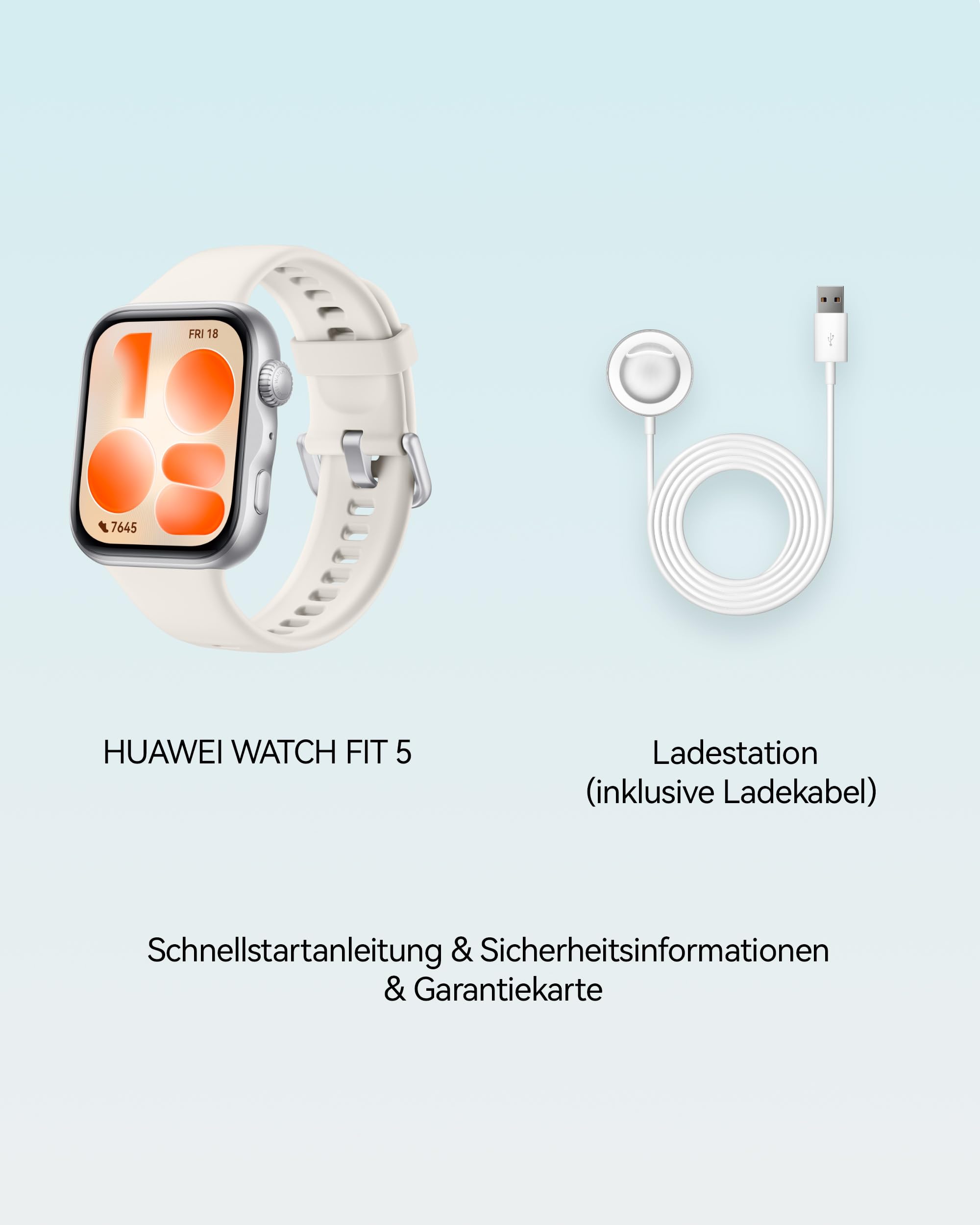 HUAWEI Watch FIT 5 Smartwatch, GPS, 1,82″ Display, Sportuhr mit Schlaftracker, NFC-Zahlung, Sturzerkennung, Gesundheitsmanagement, Bis zu 10 Tage Akku, 5 ATM, für iOS & Android, 100+ Workouts, Weiß 9