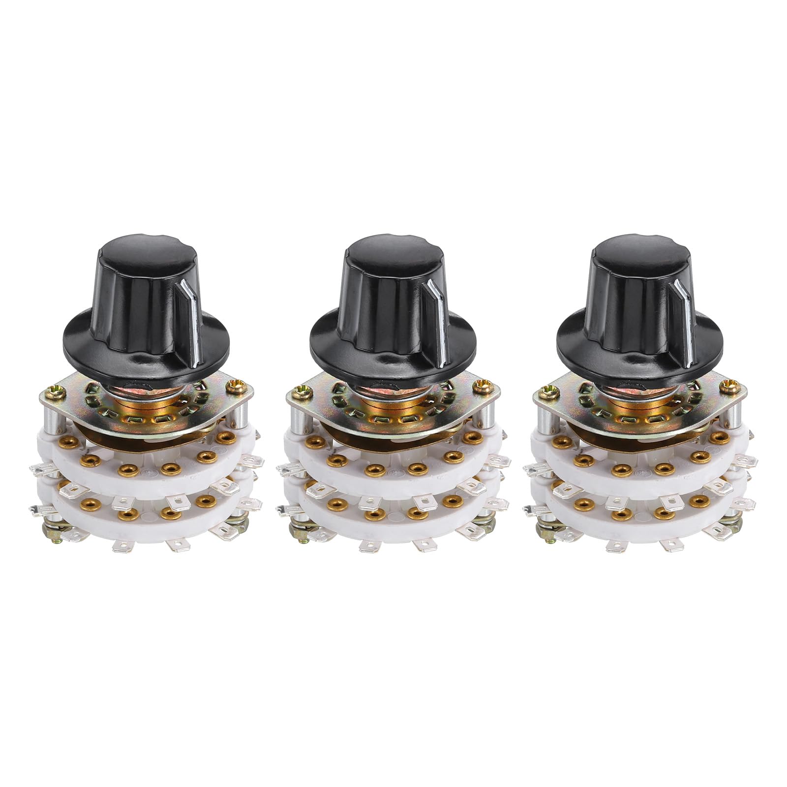 Photo 1 of MECCANIXITY 2P8T Rotary Switch 2 Pole 8 Position Band Selector 2 Deck for TV Radio Home Machine 3 Pcs