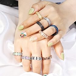LuckyAmor Anxiety Ring for Women Spinner