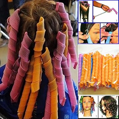 No Heat Magic Hair Curlers Rollers 40pcs 50cm Long Spiral Curls