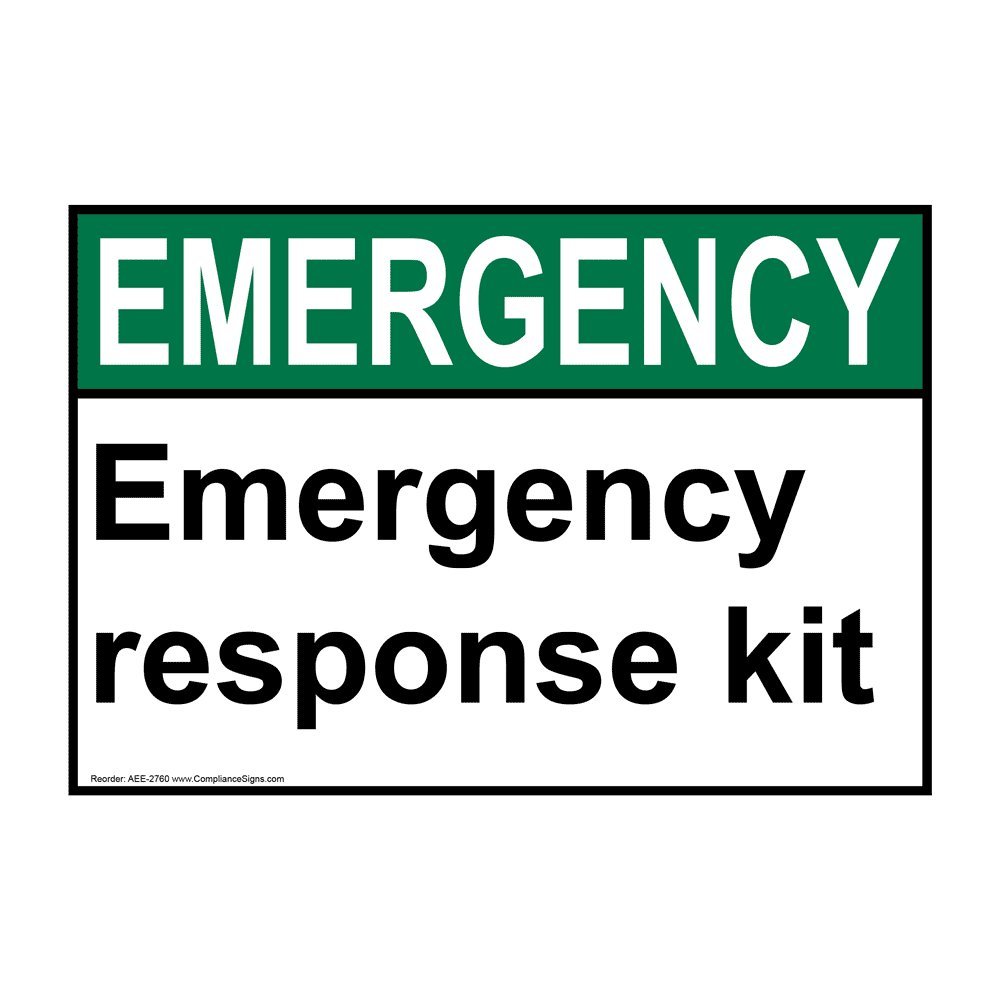 Emergency Emergency Response Kit ANSI Safety Label Decal, 5x3.5 in. 4