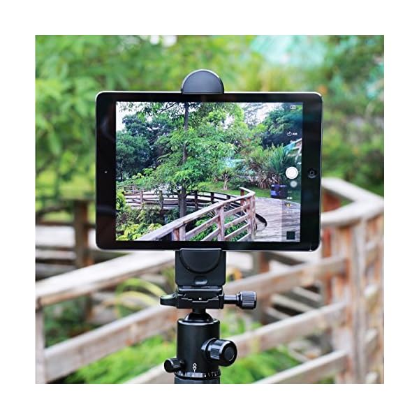 ULANZI iPad Halterung Stativ, Tablet Stativ Halterung Mount Adapter für Stativ Ständer Musikständer mit 1/4" Schraubenkopf und Cold Shoe für iPad Pro/Air/Mini, Samsung Galaxy Tabs, Huawei MatePad – Bild 8