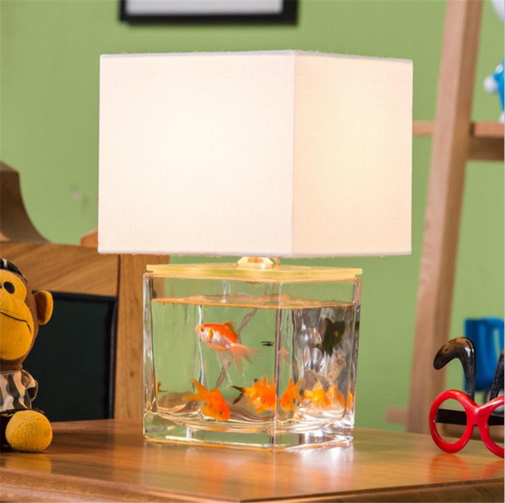 Atmko®Retro E14 Desk Lamp Creative Fish Tank Modeling Glass Table Lamp for Bar Cafe Restaurant with Switch Bedroom Bedside Lamp, A