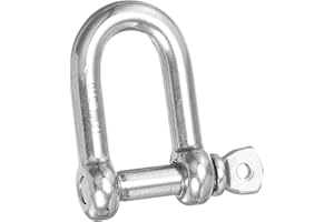 PATIKIL Screw Pin Shackle M12 1/2" 1940lbs, 316 Stainless Steel D Ring Shackle for Chains Wire Rope Outdoor, Silver