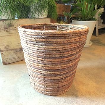 Amazon バスケット鉢カバー ブラウン 7号鉢サイズ 鉢 プランターカバー