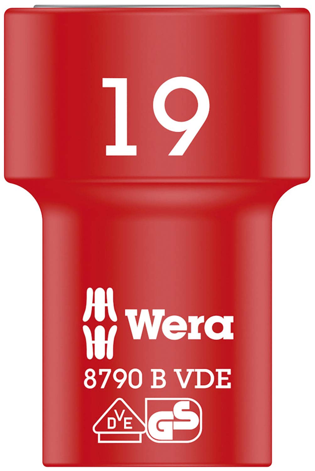 Wera 8790 B Zyklop Vde 3/8 Drive Socket, 19 x 46 mm, 05004963001, Red and Yellow, 19