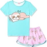 QPANCY Pajamas for Girls Unicorn Pjs Sets Little Kids Summer Short Sleeve Sleepwear