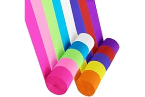 Faylapa Crepe Paper Streamers - 10 Rolls, 10 Colors, 82ft Rainbow Streamers for Birthday, Wedding, Photo Booth Backdrop, Holi