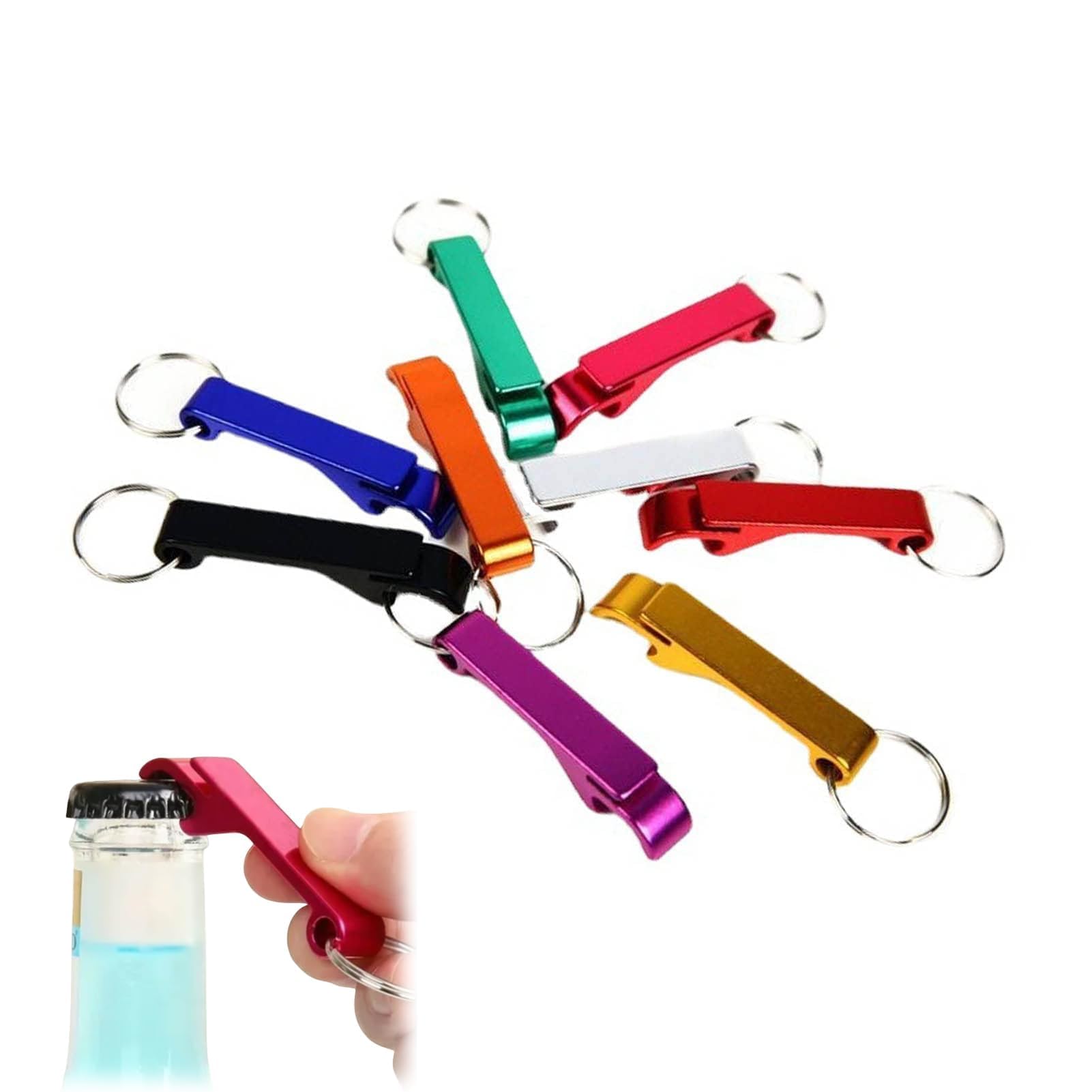 Bottle Opener Keyring, 50pcs Keychain Bottle Opener Wine Cup Open Keychain for Men Beer Colored Beer Beverage Can Opener Aluminum Cup Open