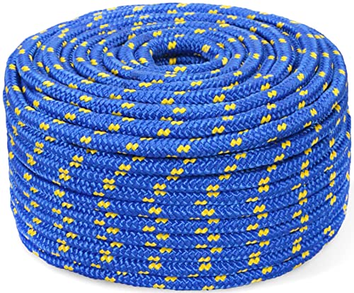 Abio Polypropylen Seil 20mm 20m blau Polypropylenseil Outdoor Tauwerk PP Flechtleine Textilseil Leine Nylonschnur Schnur Festmacher Rope Kunststoffseil Polyseil