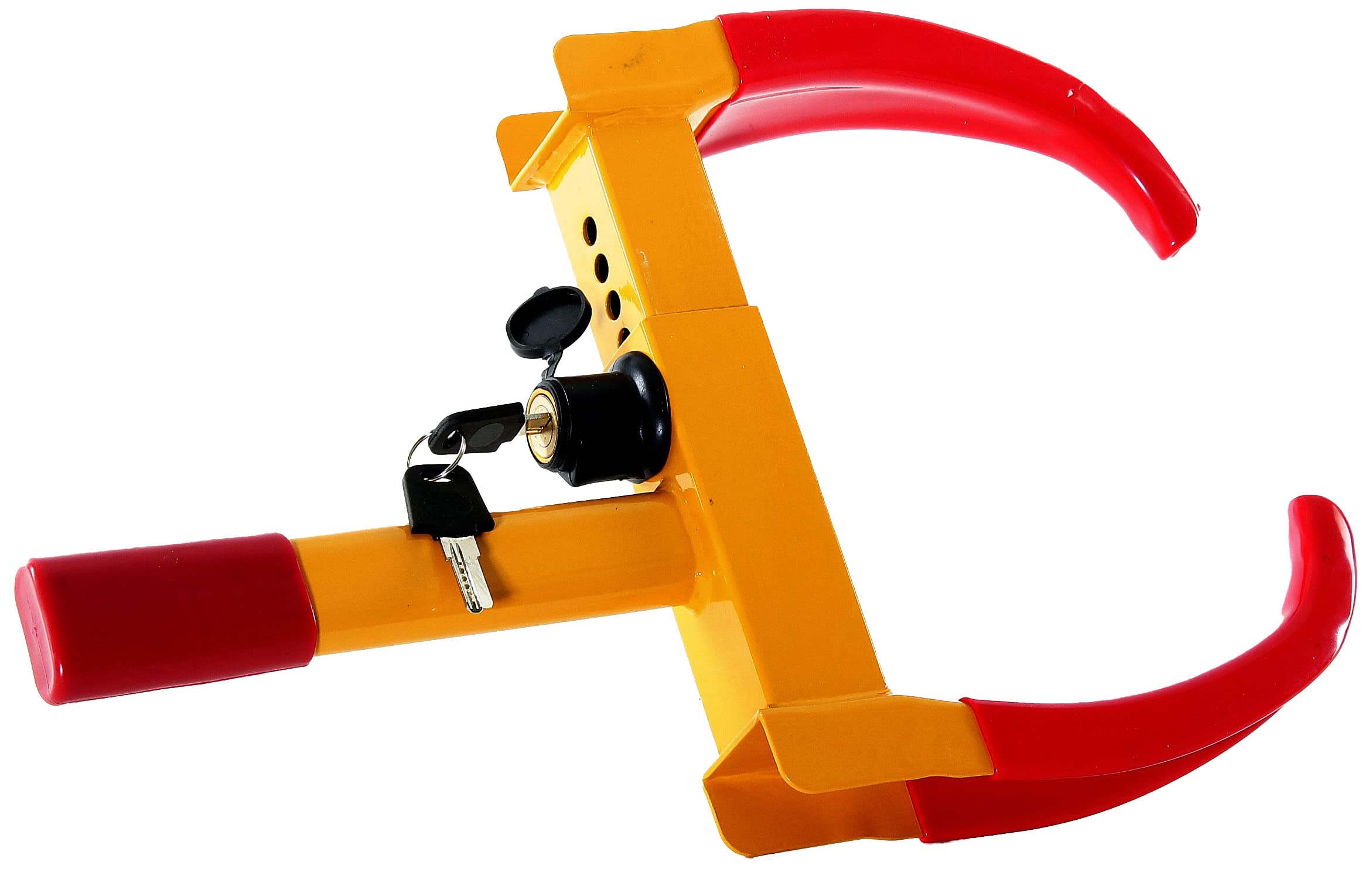 ProSource hg-1110-clamp Heavy Duty Anti-Theft Tire Wheel Clamp Lock, Yellow/Red, 21" x 6" x 2"