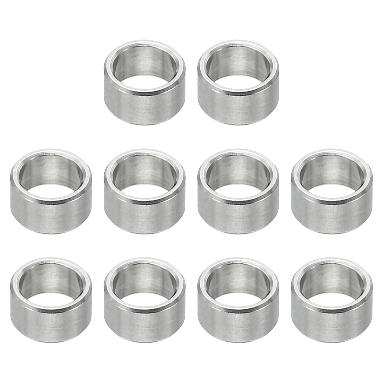 PATIKIL M6 Stainless Steel Spacers, 10 Pcs Metal Spacer Stainless Steel 6.1mm ID x 8mm OD x 4mm L Stainless Steel Spacer Screw Standoff Round for 1/4" or M6 Screw Bolts