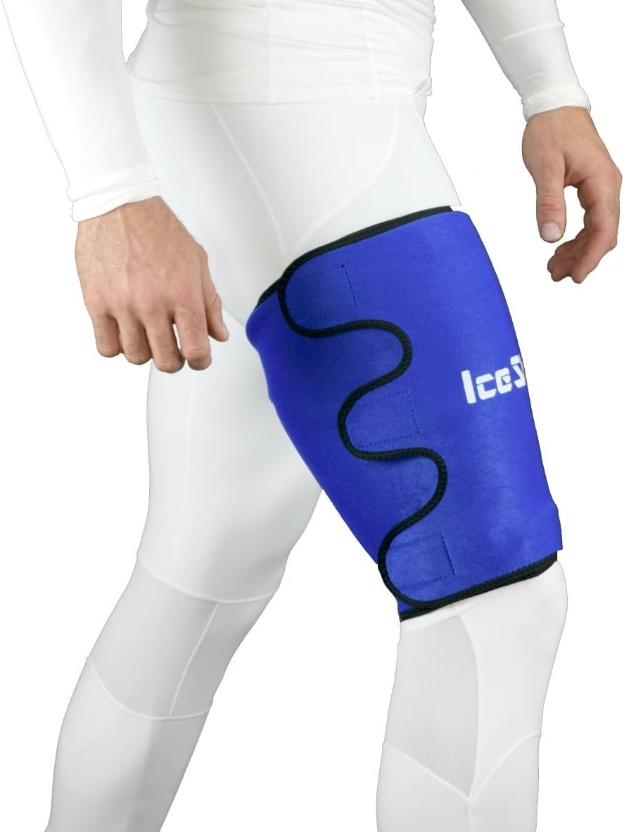 IceSleeve BLUE Quad Hamstring Compression Ice Wrap for Hot or Cold Therapy