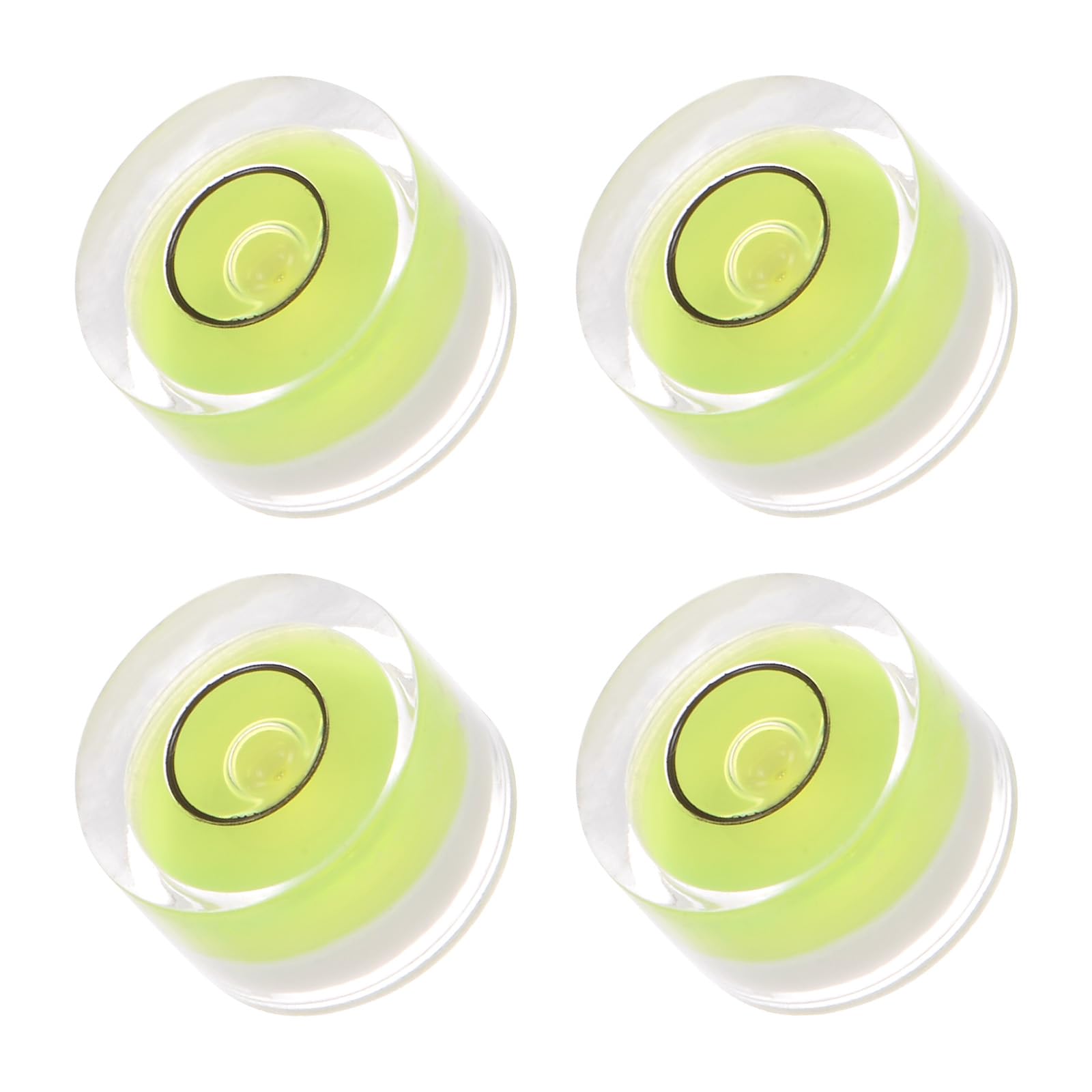 Kozelo 4pcs Small Circular Bubble Spirit Levels - [12mm Diameter 7mm Thickness] Mini Round RV Level Leveling Tools for Travel Trailer Turntable Camera, Lime