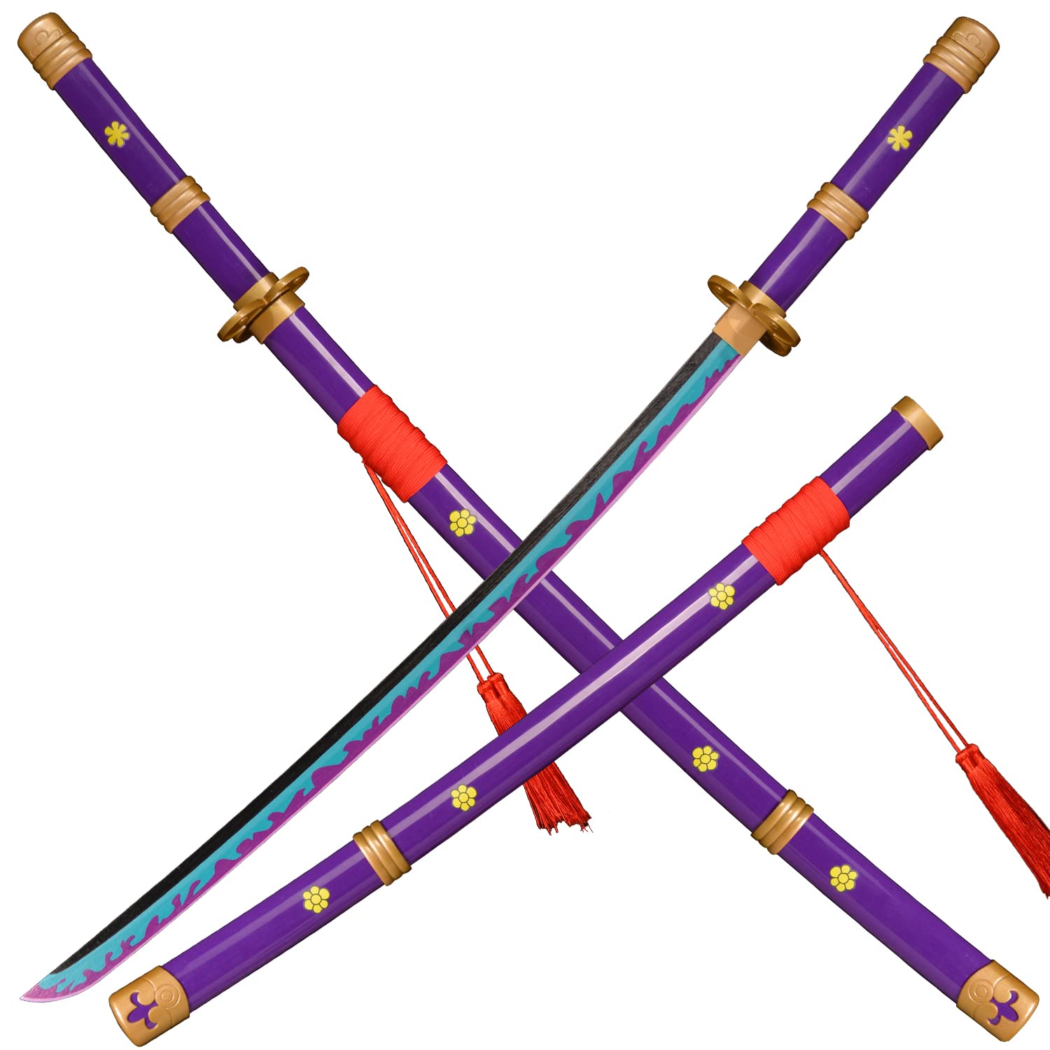 Kljhld Bamboo Anime Cosplay Sword - Roronoa Zoro AME no Habakiri - Purple, 103 cm / 40 Inches