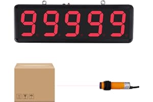 YMJOINMX Led Digital Counter Count Up to 99999 with Infrared Sensor Conveyor Counter People Visitor Counter 4in Red Number Display Counter for Factory Production Line 110-220V