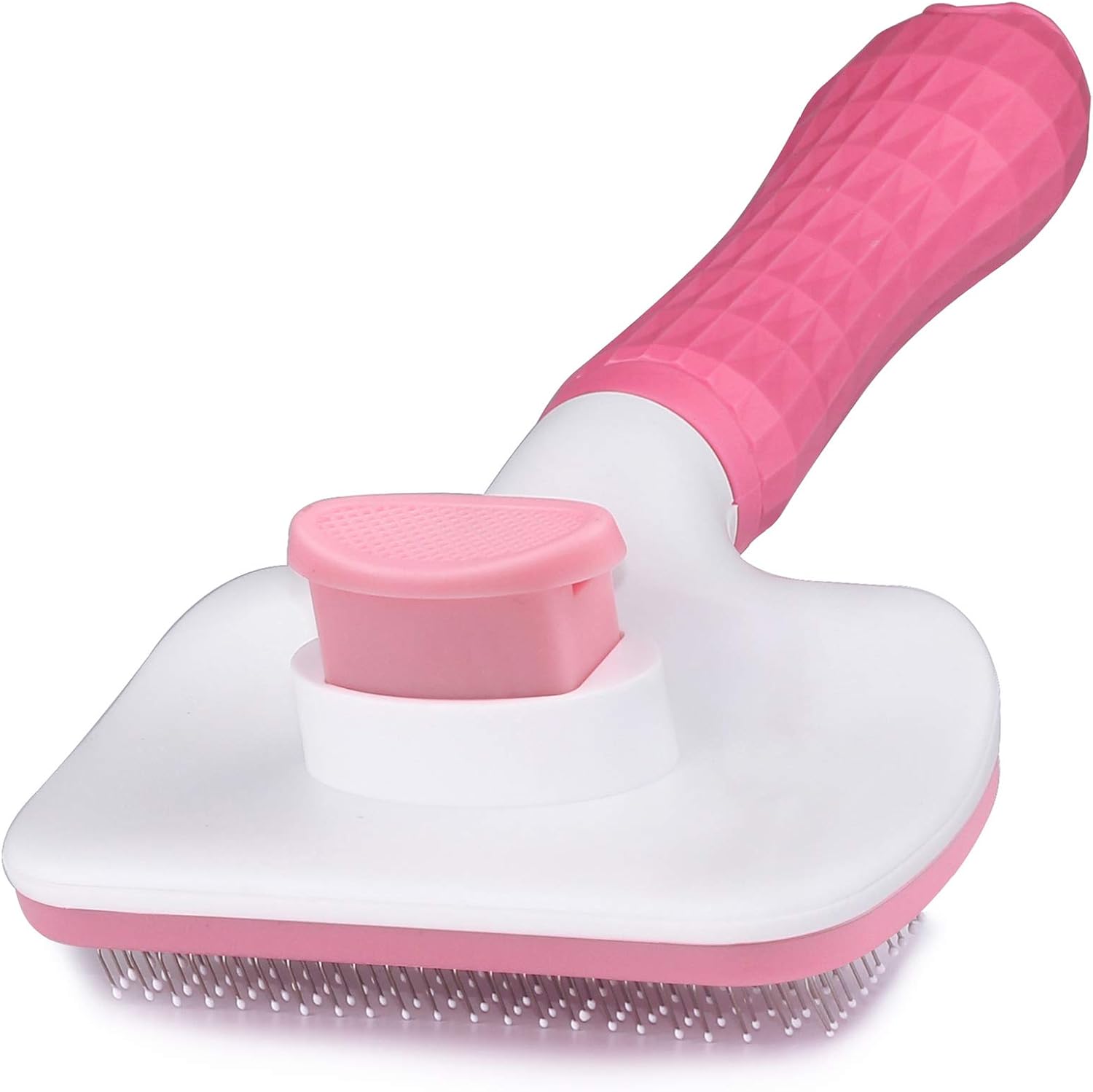 TIMINGILA Self Cleaning Slicker Brush for Dogs and Cats, Pet Grooming Tool, Removes Undercoat, Shedding Mats and Tangled Hair, Dander, Dirt, Massages particle, Improves Circulation (Pink)