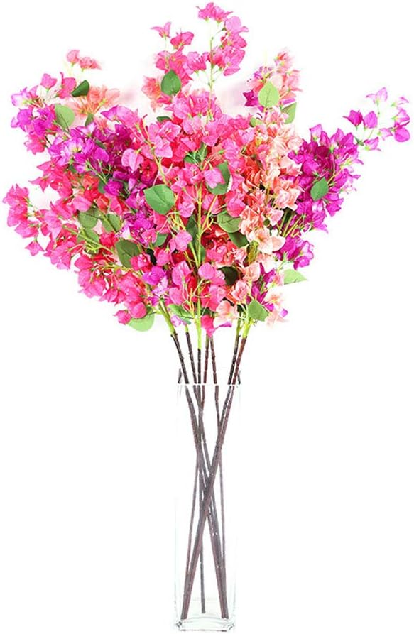 AOVITY Artificial Flowers Bougainvillea, Fake Flowers Silk Artificial Bougainvillea flowe Heads Bridal Wedding Bouquet for Home Garden Party Wedding Decoration Random Color