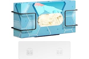 THYGIFTREE Glove Box Holder Wall Mount Disposable Glove Dispenser, Metal Glove Rack for Rubber Latex Gloves Organizer Facial Tissue, Black 1pc