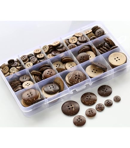 Onwon 100-Piece Coconut Shell Buttons - 25mm, 2-Hole, Natural Brown For Sewing & Crafts - View #7