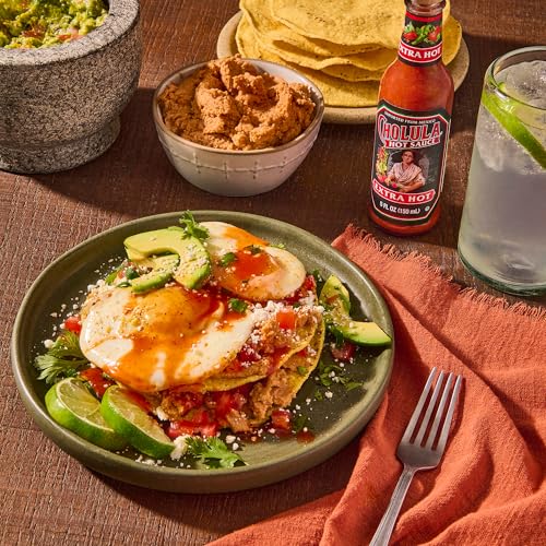 CHOLULA HOT SAUCE, EXTRA HOT, PRODUCT OF MEXICO, BLEND OF ARBOL & PIQUIN PEPPERS FOR BRINGING EXTRA HOT HEAT TO TACOS, EGGS, PIZZA AND MORE, 5 FL OZ