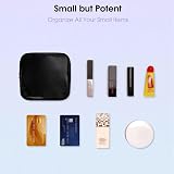 Wandering Nature Small Makeup Bag Vegan Leather, Black, 12x5x12 cm view 4
