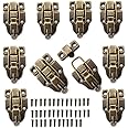 10PCS Metal Duckbilled Box Hasp Lock Toggle Latch Catch for Wooden Case Boxes Toolbox Bronze Tone