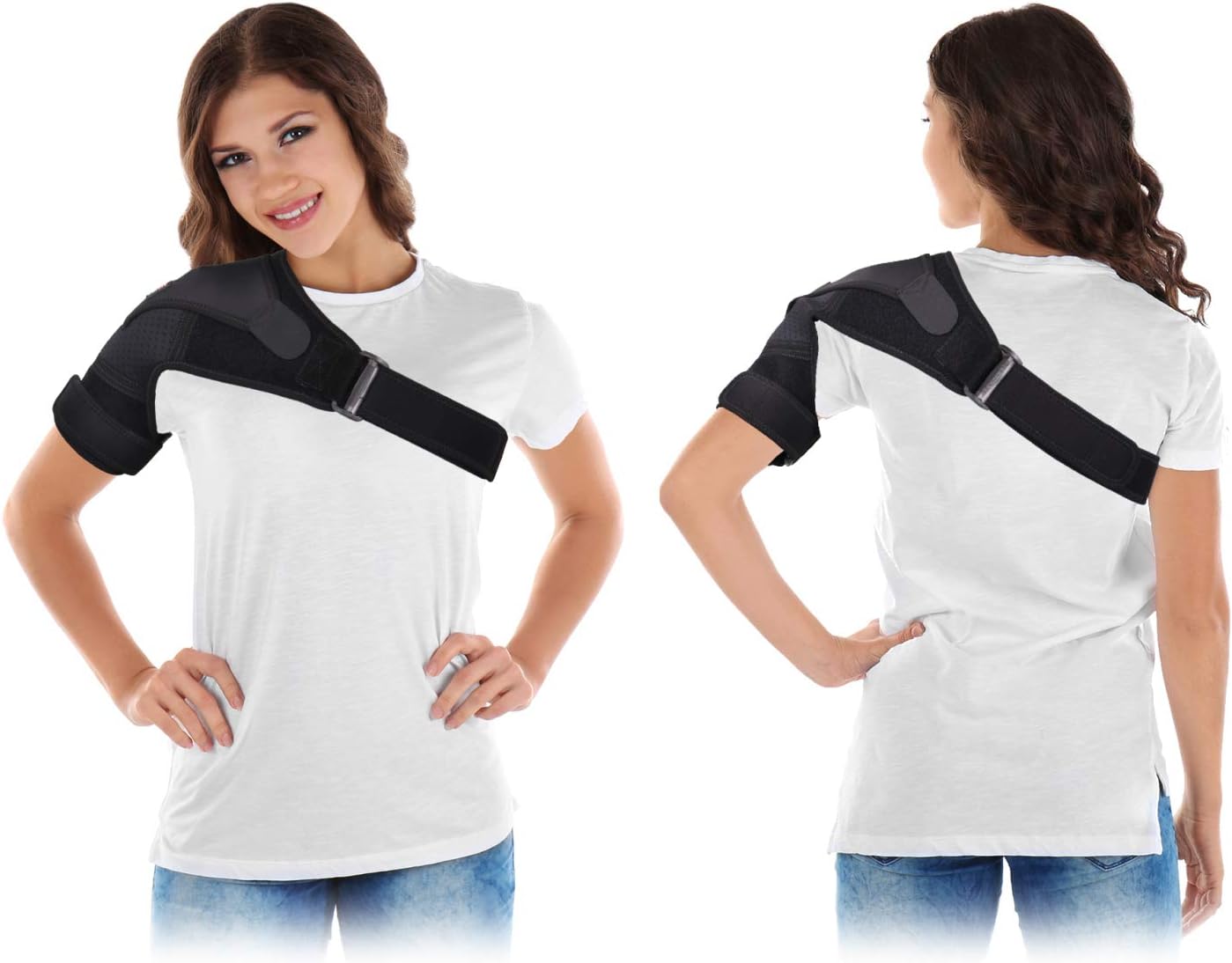 Shoulder Brace for Men and Women [2020 Version] Rotator Cuff - for Bursitis, Dislocated AC Joint, Labrum Tear, Tendonitis,Neoprene Compression Support Sleeve (Black, L-XL): Health & Personal Care