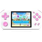 TEBIYOU Handheld Games for Kids Built-in 218 Video Games, Portable Kids Travel Toys for Ages 4-13 with Rechargeable Battery 3.0" HD Screen, Mini Gaming Player Birthday Gifts for Boys Girls (White)