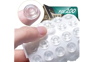 ANICCO Cabinet Door Bumpers Pack of 200 Self Adhesive Bumpers Pads, Sound Dampening Circular Dots Cupboard Bumpers Clear, Soft Rubber for Drawers, Table Tops, Laptop