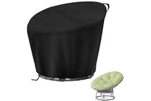 Agustone Papasan Chair Cover, Waterproof Cover for 52in Outdoor Patio Wicker Papasan Chair Cover Heavy Duty Cover