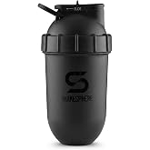 SHAKESPHERE Tumbler View 24oz Shaker, Clear Window, Bladeless, Matte Black | No Mixing Ball, Leakproof, Purees Fruit, Protein Shakes, Pre-Workout Powder, Gym, Smoothie Cup, Fitness, Ideal Gift Idea