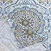 Home Essence - Taya Shower Curtain - Blue and Yellow - Printed Medallions Pattern - 72x72 inches