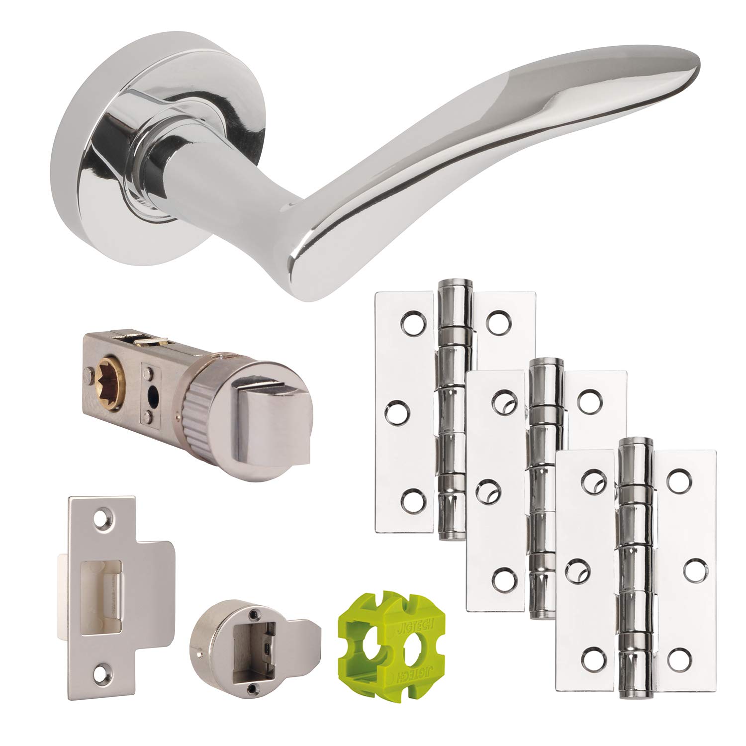 Jigtech JTB72020 Vecta Door Pack-Latch, Polished Chrome