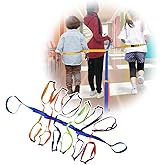 Preschool Walking Rope with Rings Toddlers Child Leashes for Kids 2 to 12 Line Up Safety Wrist Strap with Handles Color Tethe