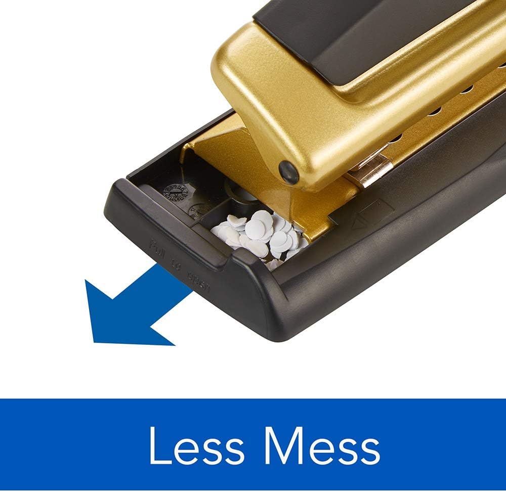 Swingline Desktop Hole Punch, Hole Puncher, Precision Pro, Adjustable, 2-3 Holes, 10 Sheet Punch Capacity, Black/Gold (74086) : Office Products