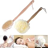 Body Brush - Brush Bath for Wet or Dry Brushing 100% Natural Bristle Detachable 