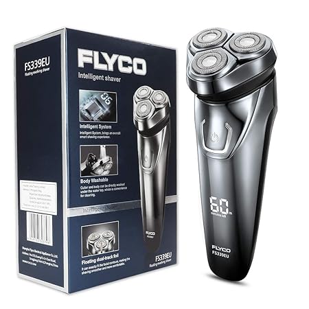 FLYCO Rasierer Herren Elektrisch FS339EU, Nass & Trocken Herren Rasierer, Wiederaufladbare Elektrischer Rasierapparat mit Prä