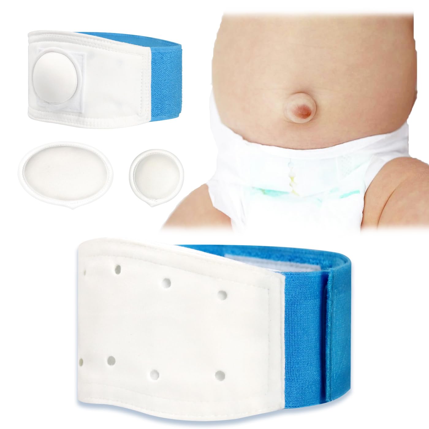 Photo 1 of S Baby Belly Band Umbilical Hernia Belt | Belly Button Band Navel Truss Wrap for Newborn/Infant - Soft, Skin-friendly, Adjustable