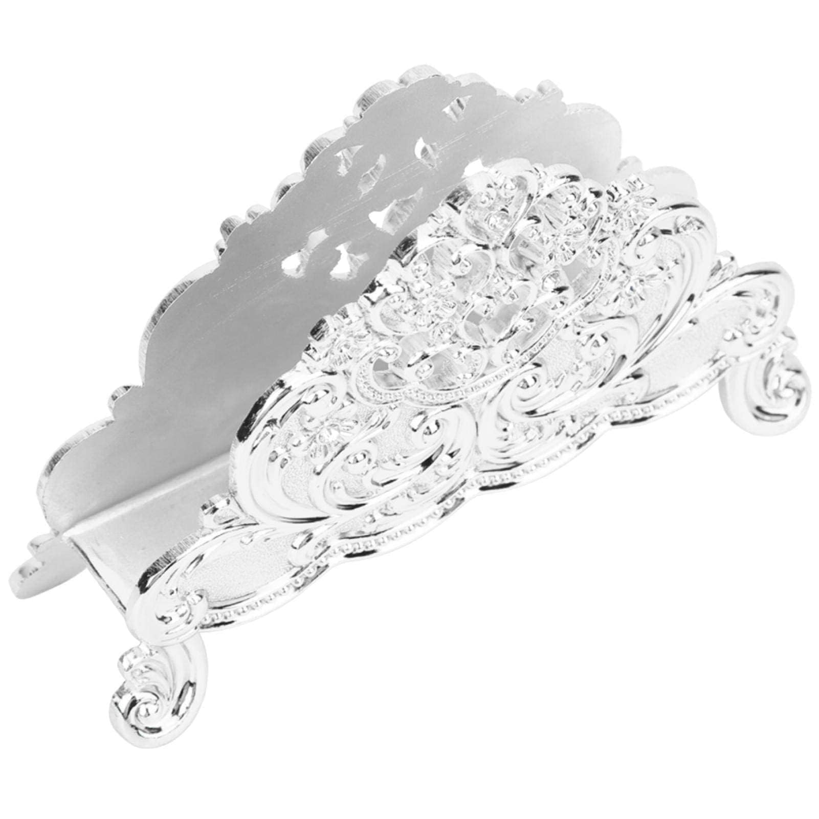 Agatige Silver Napkin Holder, Stainless Steel Craft Table Tissue Small Paper Serviettes Holder Napkin Rack Stand Practical Table Organiser for Tables, Dining, Kitchen, Restaurant, Picnic